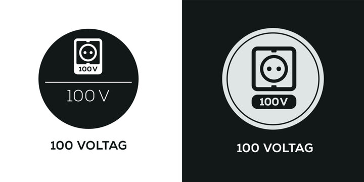 Creative (100v power socket) Icon, Vector sign.