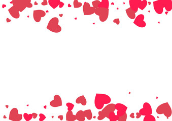 Pink Confetti Vector White Backgound. Romance