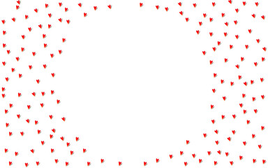 Pink Confetti Vector White Backgound. Cut Hearts