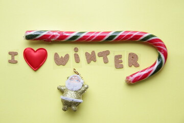 I love winter creative concept. Christmas card.