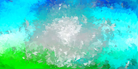 Fototapeta na wymiar Light blue, green vector abstract triangle background.