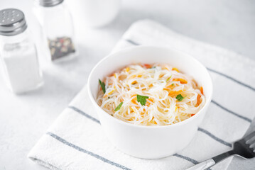 Funchosa salad in a bowl