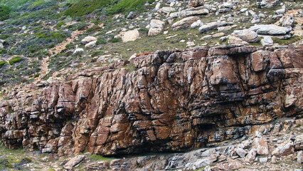 Naklejka premium Wall of Layered Rocks