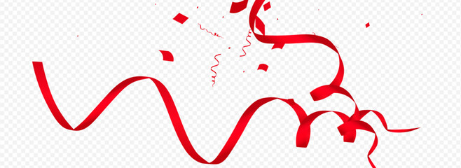 Gold Ribbon Carnival Vector Panoramic Transparent