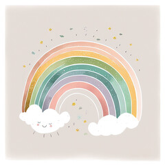 Stunning rainbow watercolor illustration made with Generative AI