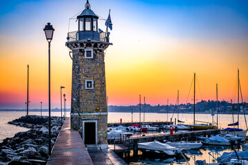 old town and port of Desenzano in italy