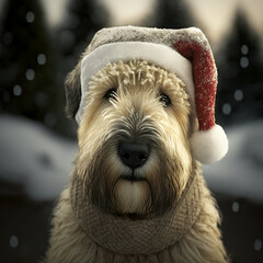 Irish Soft Coated Wheaten Terrier in Christmas Outfit