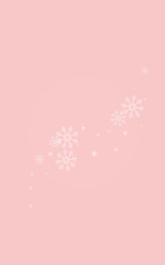 White Snowfall Vector Pink Background. Abstract