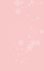 Silver Snowfall Vector Pink Background. Holiday