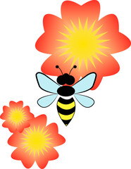 Flying honey bee cartoon	