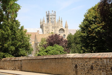 Obraz premium View to historic old Cathedral in Ely, England Great Britain