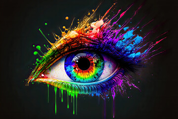 Auge Das sehende Auge Optikus Retina Iris Ophthalmos Chorioidea Closeup Generative AI Digital Art Background Hintergrund Illustration Cover Kunst