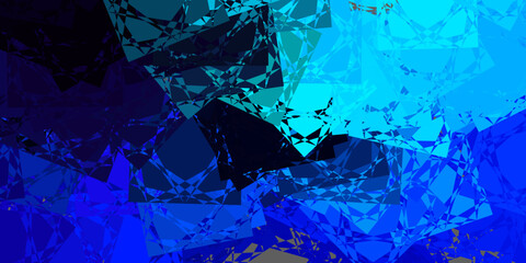 Dark BLUE vector background with polygonal forms.