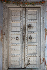 old wooden door india vrindavan