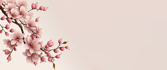 Naklejka na ściany i meble beautiful cherry blossoms in spring