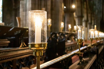 Fototapeta na wymiar Candles in the church