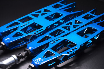 rear blue levers on a sports drift car custom project