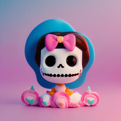 Cute Skull (calavera) mexico's Day of the dead (dia de los Muertos)