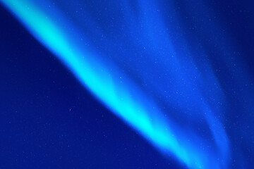 Night starry sky and polar lights. Blue aurora .borealis. Indigo color