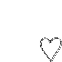 Hand Drawn Double Sketch Single Heart Shape Vector 