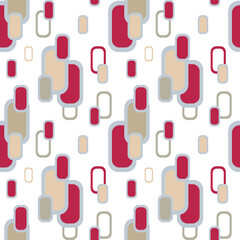 Stylish retro pattern in panton color. Seamless texture with a geometric rounded rectangle. Textures for fabrics, paper etc on white background