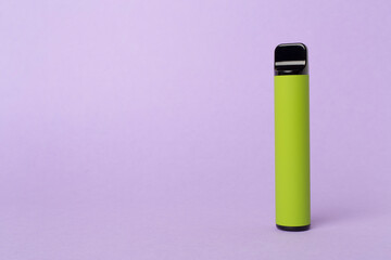 Disposable electronic cigarette on color background