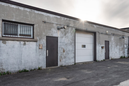 Generic loading dock of a small business building exterior