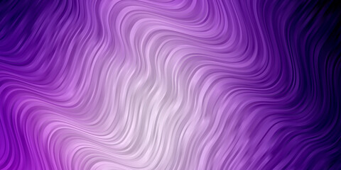 Light Purple vector background with curved lines.