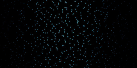 Dark BLUE vector background with small and big stars.