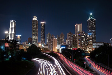 Fototapeta na wymiar The city of Atlanta at night