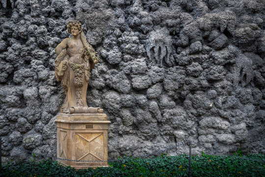 Hercules statue and Grotto Wall at Wallenstein Garden - Prague, Czech Republic