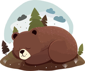 Cute bear sleeping
