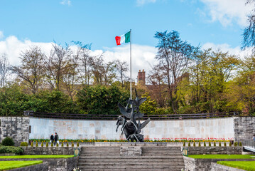 Fototapeta premium Garden of Remembrance, memorial garden dedicated to the memory of all who fight for Irish Freedom, located in former Rotunda Gardens, in Parnell Square, Dublin