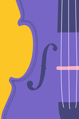illustration flat vector graphic of violin perfect for posters, pamphlets, wall hangings, designs, decorations, wallpapers, backgrounds, and advertisements 