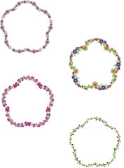 メッセージカードに使えるフレーム 枠 花のイラスト