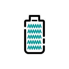 Full battery icon vector symbol. Full charge.