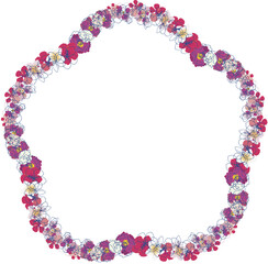 メッセージカードに使えるフレーム 枠 花のイラスト