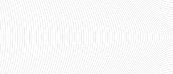 Circle lines pattern on white background. Circle lines pattern for backdrop, brochure, wallpaper template. Realistic lines with repeat circles texture. Simple geometric background, vector illustration