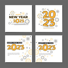 Happy New Year Banner Template or background Bundle. Suitable to use on New Year event. Also suitable for uploading social media at New Year event