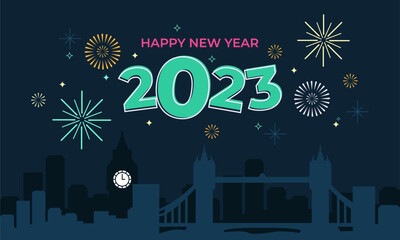 Happy New Year Background Template for Social Media or Print Media. Suitable to use on New Year event. Also suitable for uploading social media at New Year event