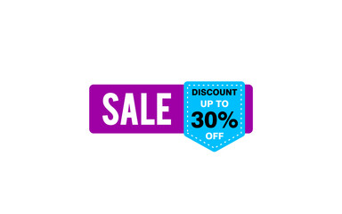 30 Percent discount offer, clearance, promotion banner layout with sticker style. 