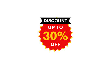 30 Percent discount offer, clearance, promotion banner layout with sticker style. 