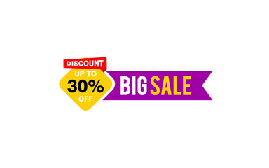 30 Percent discount offer, clearance, promotion banner layout with sticker style. 