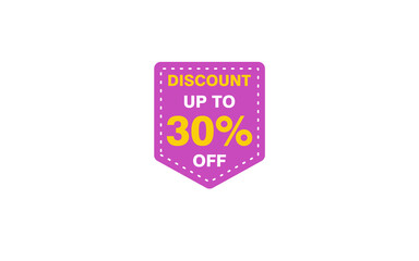30 Percent discount offer, clearance, promotion banner layout with sticker style. 