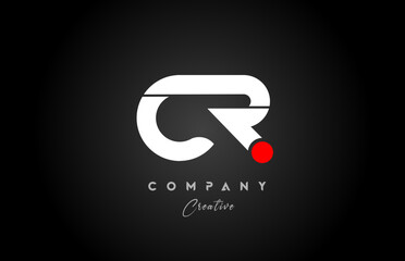 red white alphabet letter CR C R combination for company logo. Suitable as logotype