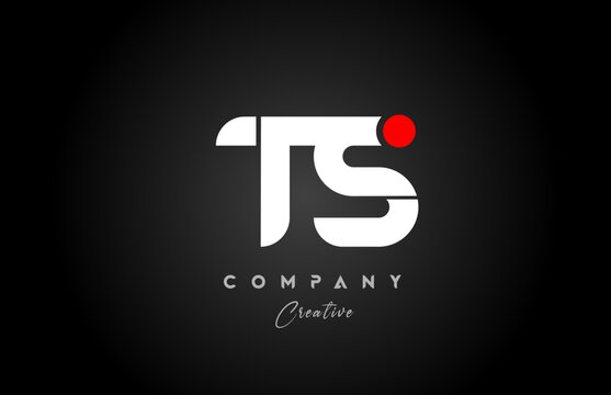 red white alphabet letter TS T S combination for company logo. Suitable as logotype