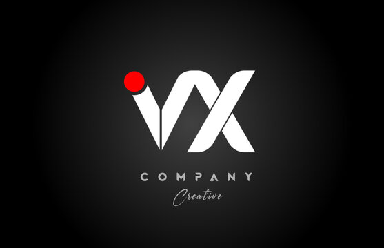 red white alphabet letter VX V X combination for company logo. Suitable as logotype