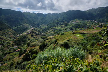 Fototapeta na wymiar Porto da Cruz village landscape - Madeira Island