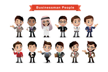 business people group avatars characters - Vector