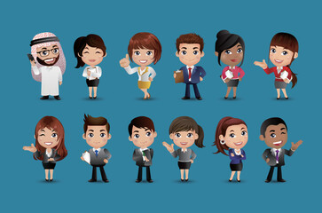 business people group avatars characters - Vector